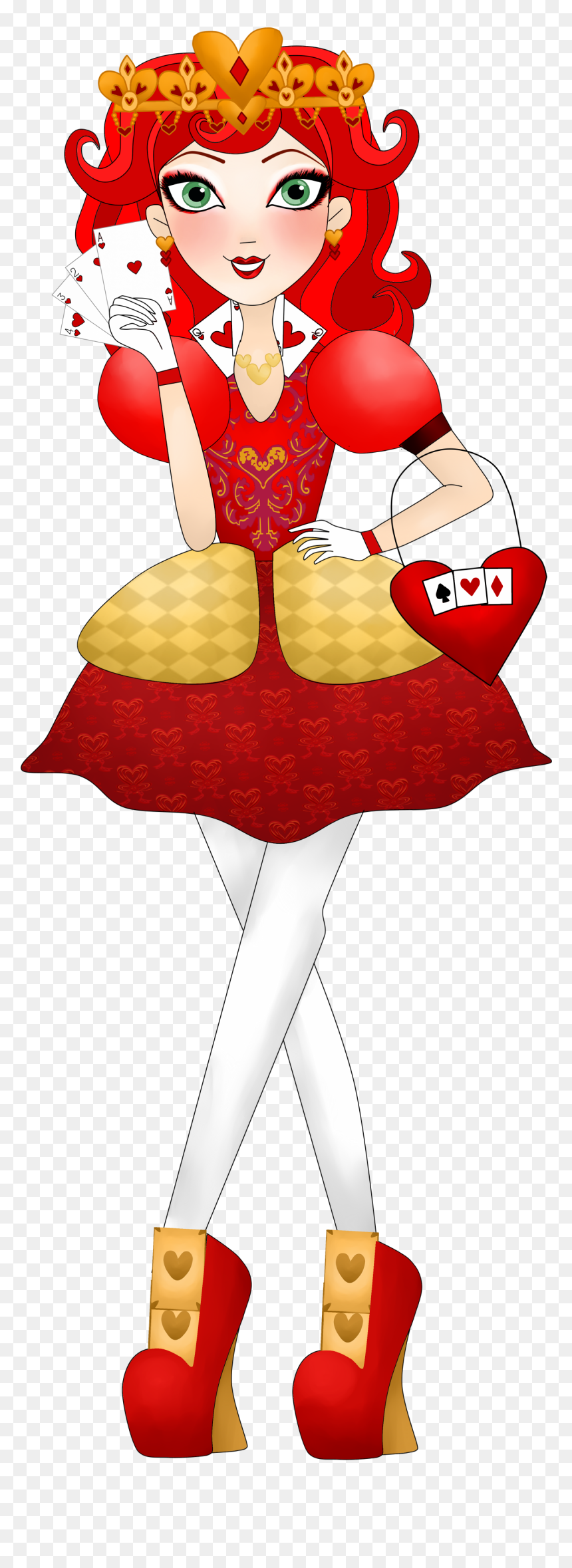 Illustration, HD Png Download - queen of hearts card png