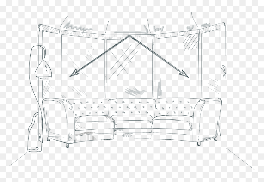 Couch, HD Png Download - bay window png