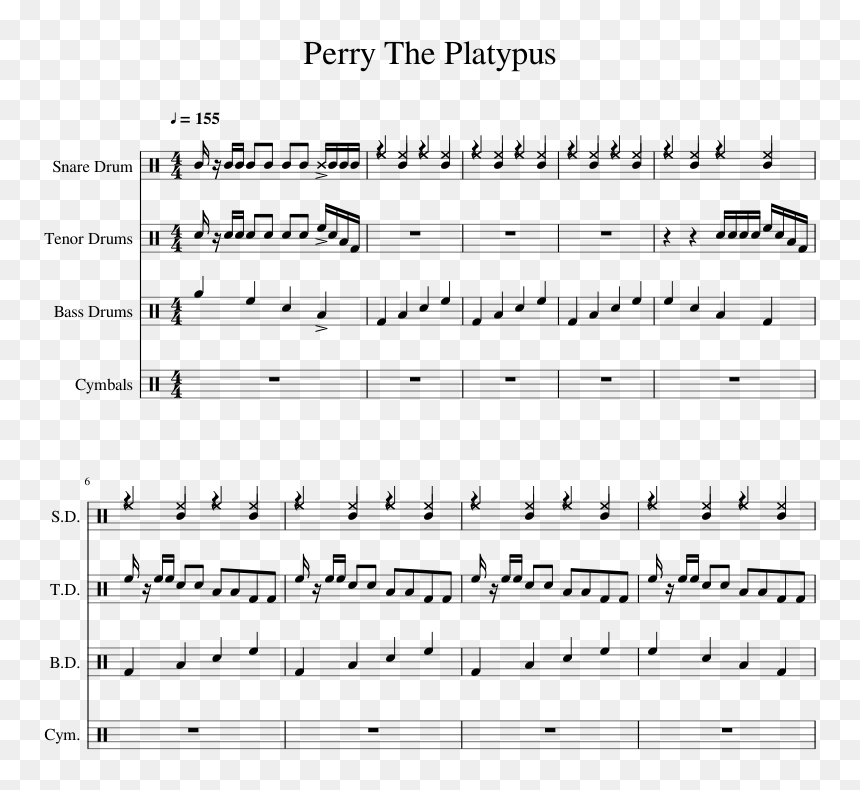 Sheet Music, HD Png Download - perry the platypus png
