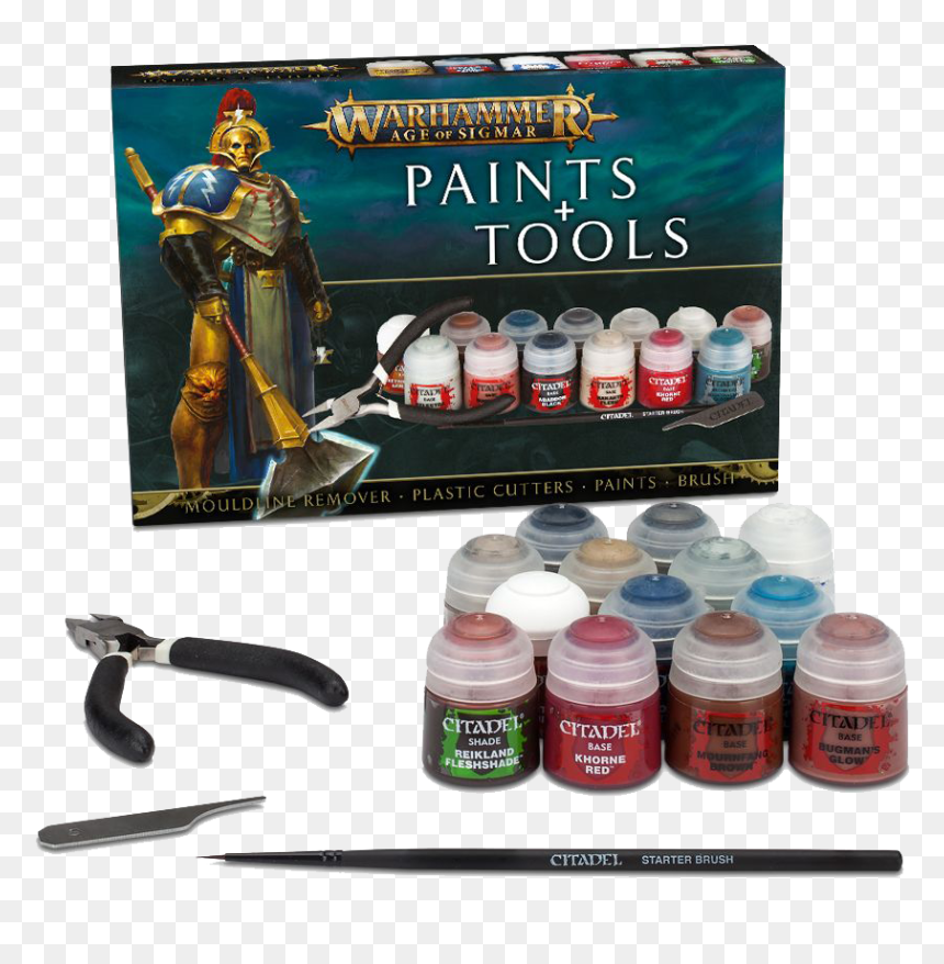 Warhammer Age Of Sigmar Paints & Tools Set, HD Png Download - mancha de pintura png