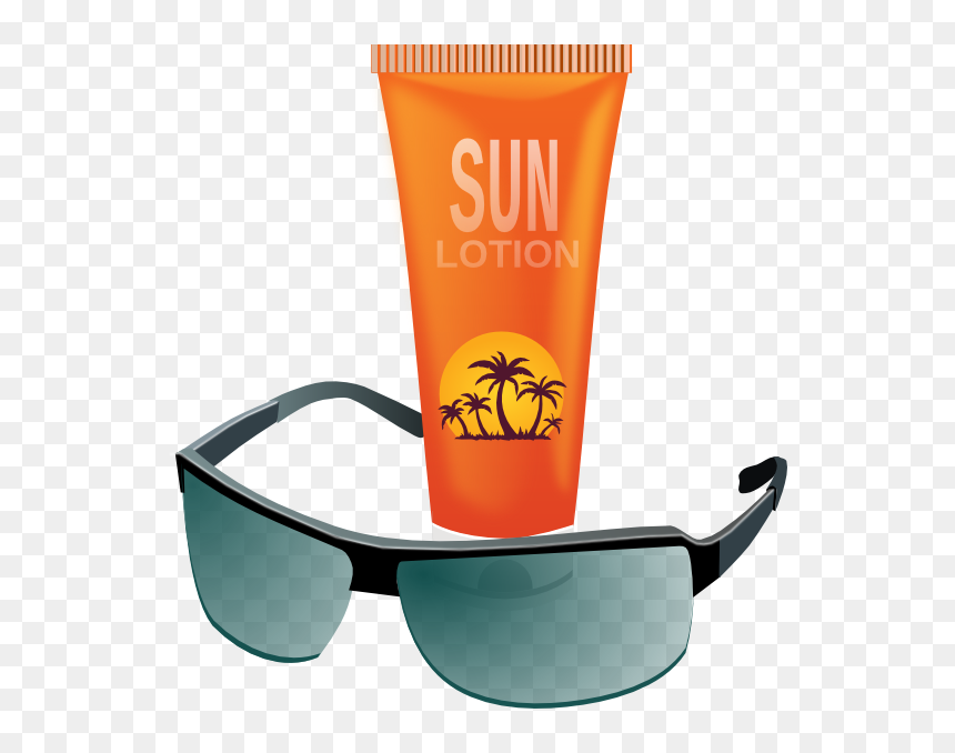 Sunscreen And Sun Glasses, HD Png Download - sunglasses vector png