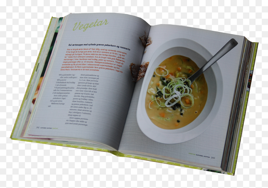 Leek Soup, HD Png Download - blank open book png