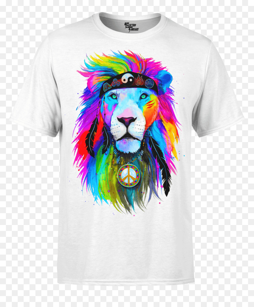 Hippie Lion Premium Cotton Crew Premium Supima Cotton - Leon Hippie, HD Png Download - hippie png