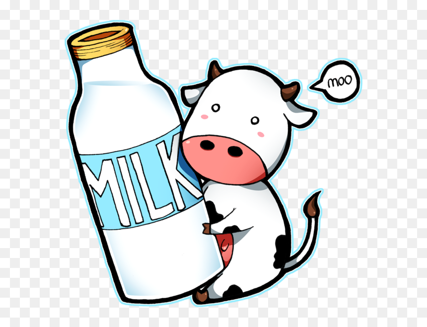 Drawing Cow Milk - Cow And Milk Cartoon, HD Png Download - dairy milk png