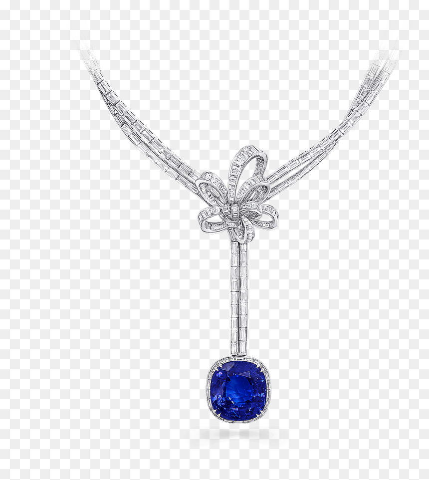 A Graff Sapphire And Diamond Inspired By Twombly Necklace - Locket, HD Png Download - png jewellers necklace designs