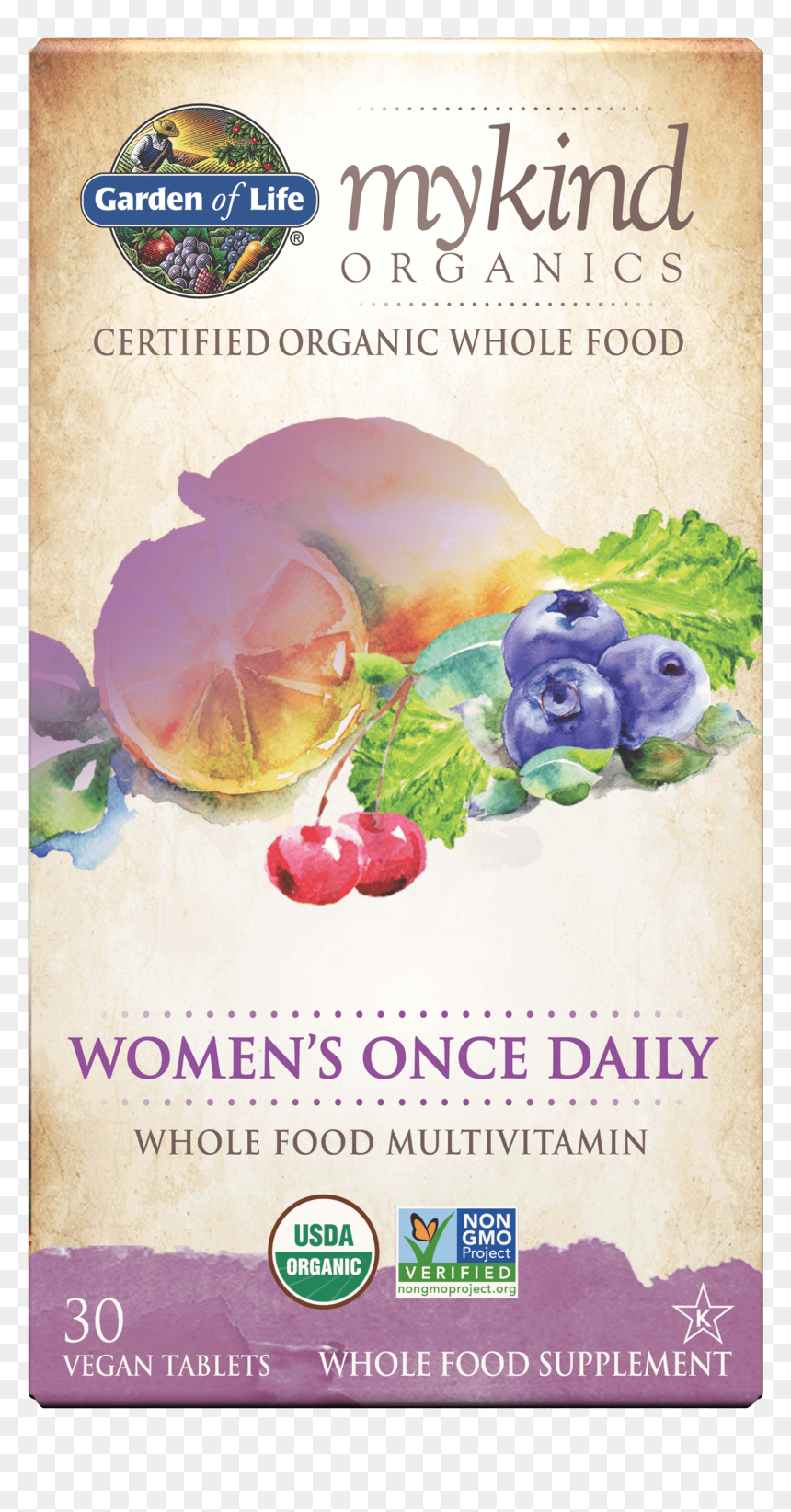 Mykind Organics Women’s Once Daily Multi 30 Vegan Tablets"
 - Mykind Organics Women's Multi 40+, HD Png Download - vegan png