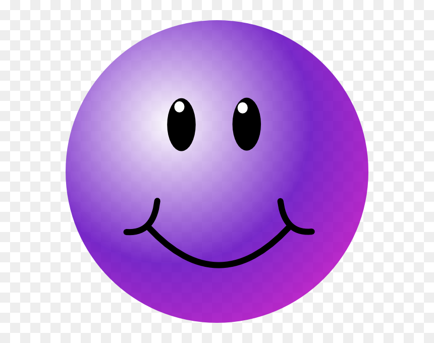 Purple Smiley Face Clip Art At Clker - Purple Smiley Face, HD Png Download - whatsapp smiley faces png