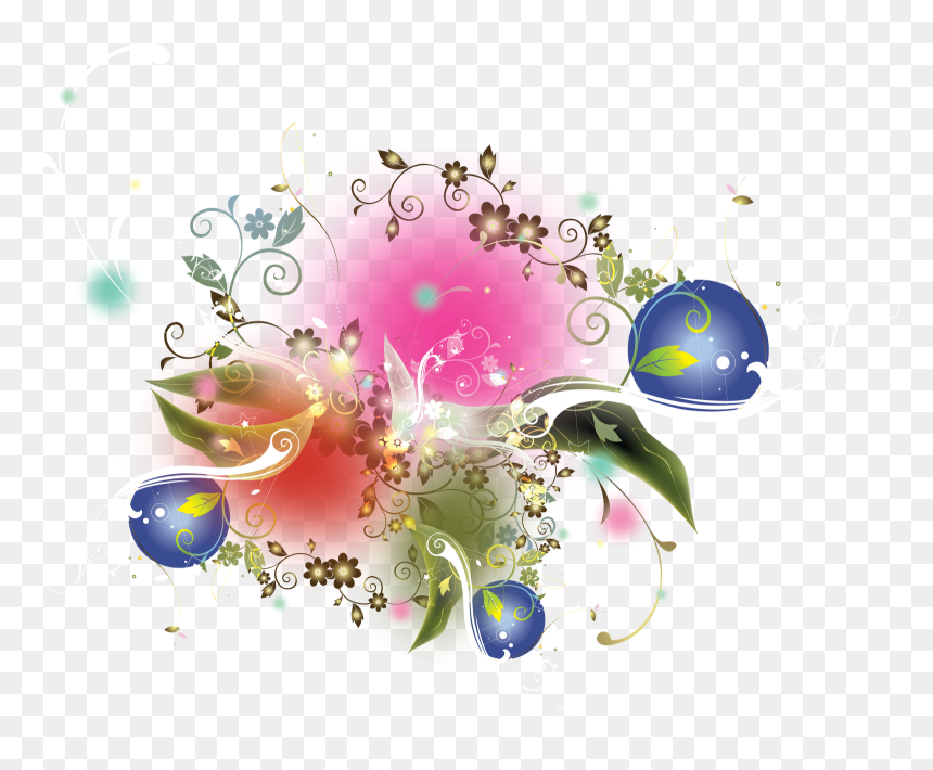Light Vector, HD Png Download - colourful floral design png