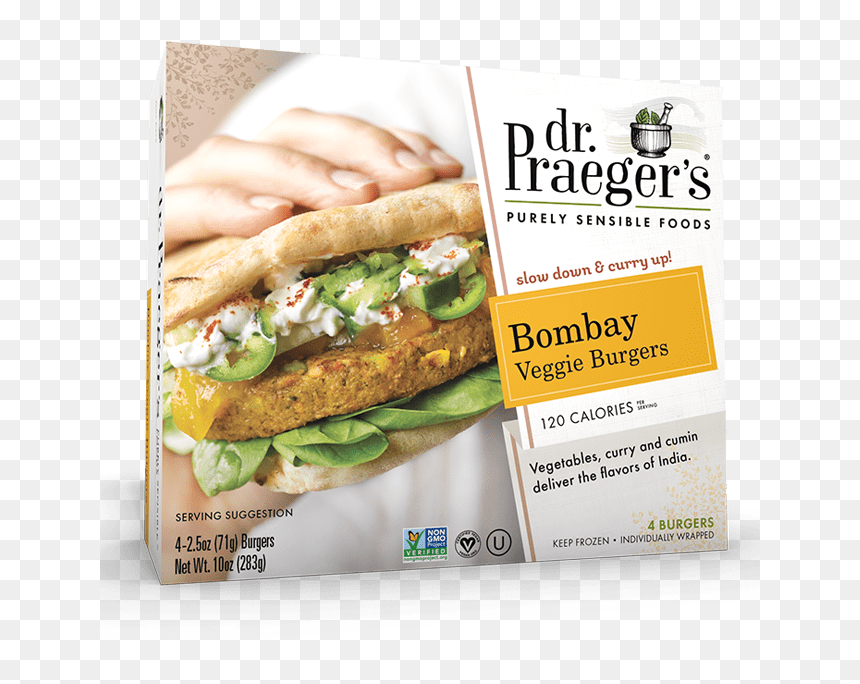 Praeger"s Bombay Veggie Burgers - Dr Praeger's, HD Png Download - veg burger png