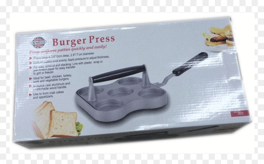 Aluminum Mini Burger Press, 5 Slot Cast - Trowel, HD Png Download - veg burger png