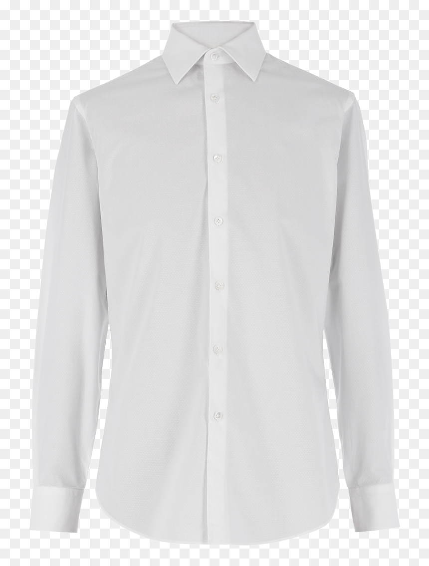 White Micro-weaved Shirt - Camisa Formal Blanca Png, Transparent Png - formal shirt png