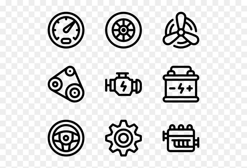 20 Car Motor Icon Packs - Hand Drawn Social Media Icons Png, Transparent Png - engine png