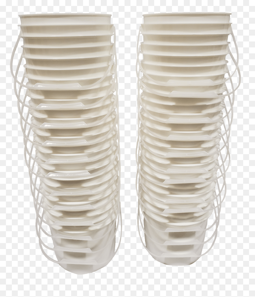 White Plastic 1 Gallon Round Bucket W/ Plastic Handle, HD Png Download - plastic bucket png