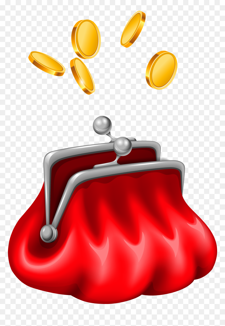 Purse With Coins Gallery - Purse Clipart, HD Png Download - ladies bag png