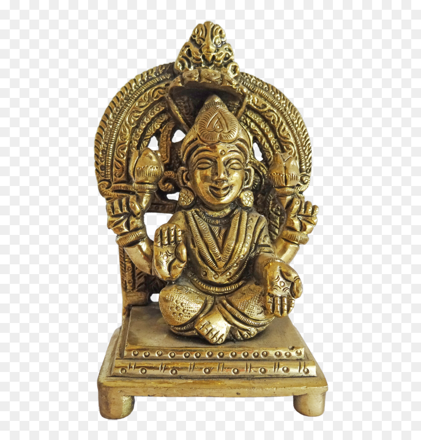 Brass Goddess Devi With Holding Lotus Bud Statue , - Statue, HD Png Download - saraswathi devi png