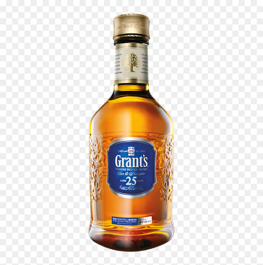 Grant"s 25 Year Old Blended Scotch Whisky - Grant's 25 Year Old Whisky, HD Png Download - whiskey bottle png