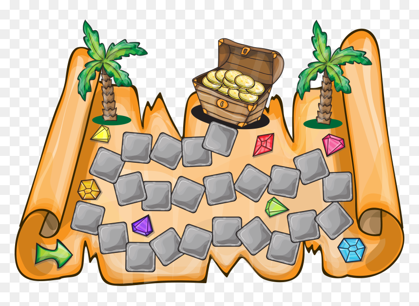 Clipart Map Treasure Hunt - Treasure Hunt Clipart, HD Png Download - treasure map png