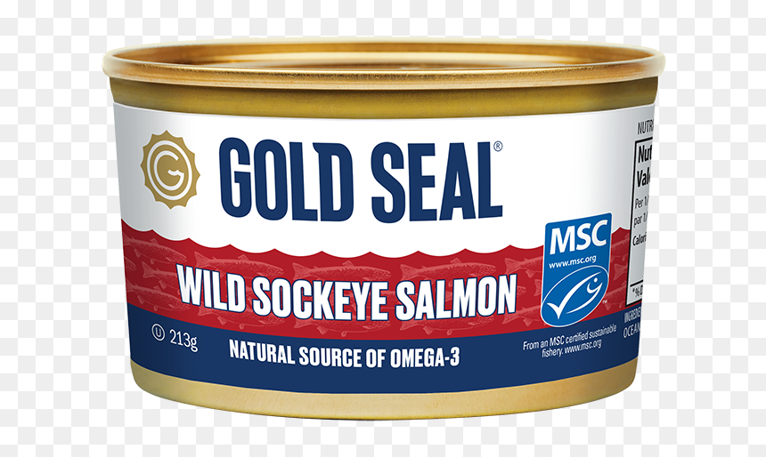 One Can Of Gold Seal Traditional Wild Sockeye Salmon - Gold Seal Salmon, HD Png Download - gold seal png