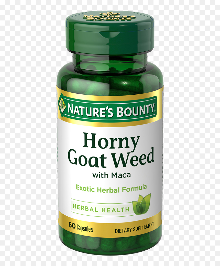 Horny Goat Weed With Maca Capsules - Nature's Bounty E 1000 Iu, HD Png Download - weeds png