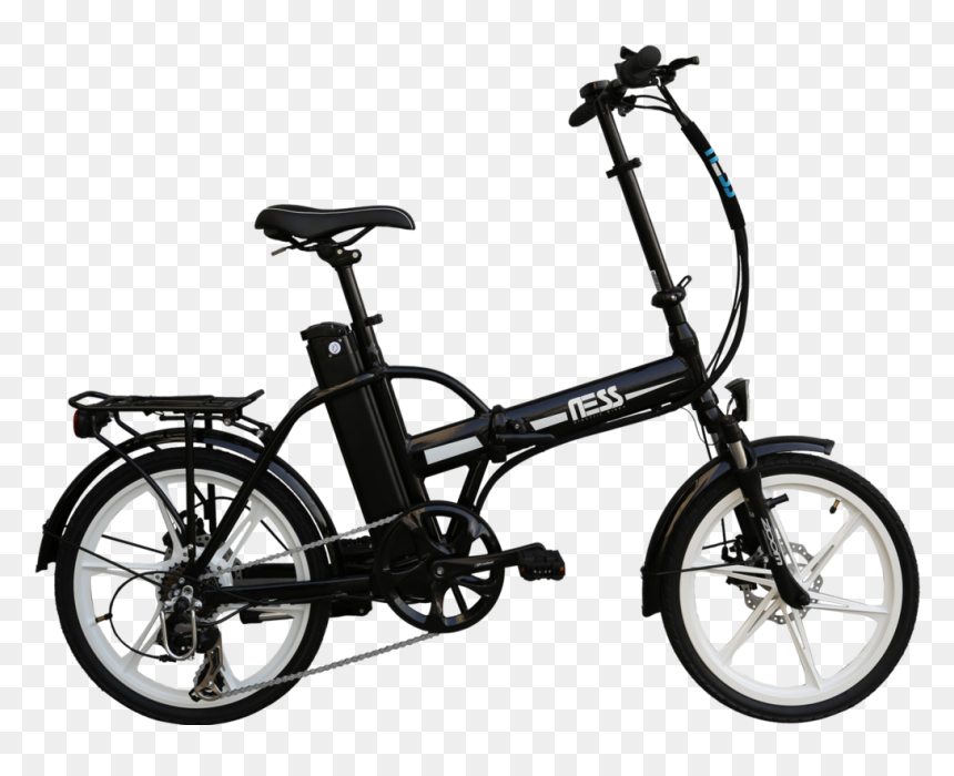 Ness Rua Folding Electric Bike, Electric Bike, Ness, - Mini Foldable Bike Black, HD Png Download - ness png