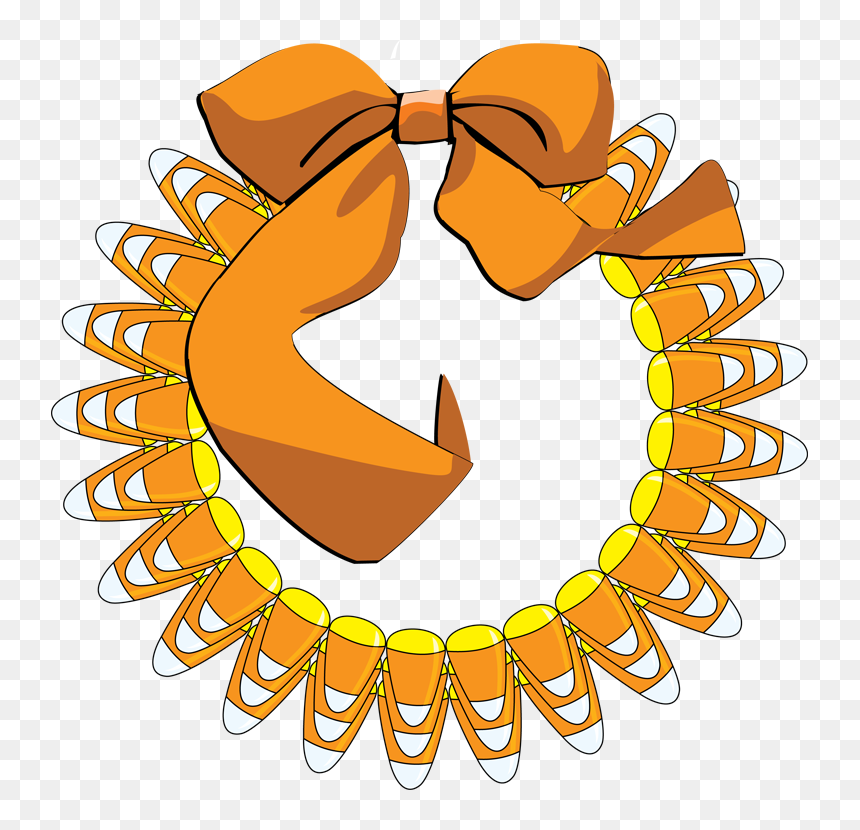 Transparent Corn Clipart - Candy Corn Wreath Clipart, HD Png Download - candy corn png