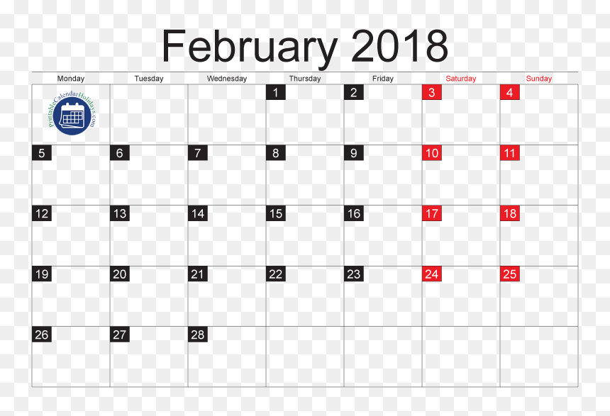 February 2018 Calendar Cute, February Cute Calendar, - Many Days In February, HD Png Download - february png