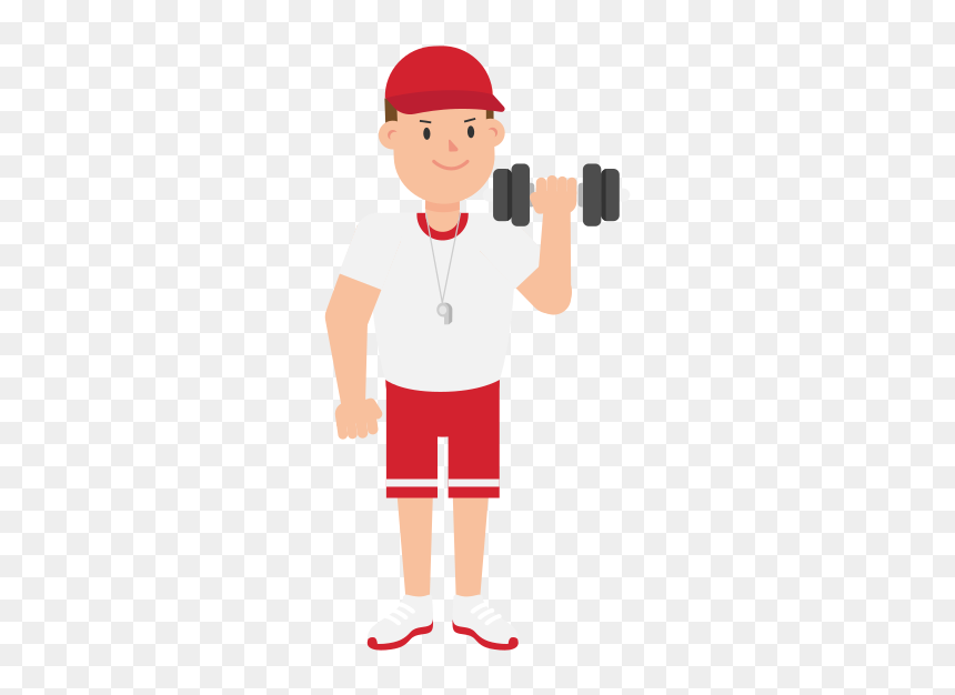 Transparent Dumbell Clipart - Soccer Coach Cartoon, HD Png Download - dumbell png