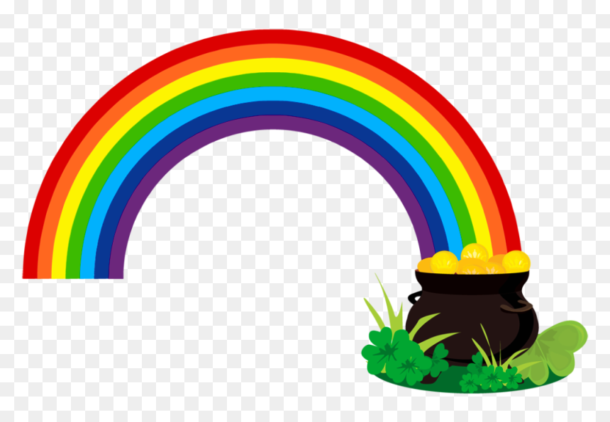 Pot Of Gold Rainbow Png - Rainbow Clipart, Transparent Png - rainbow.png