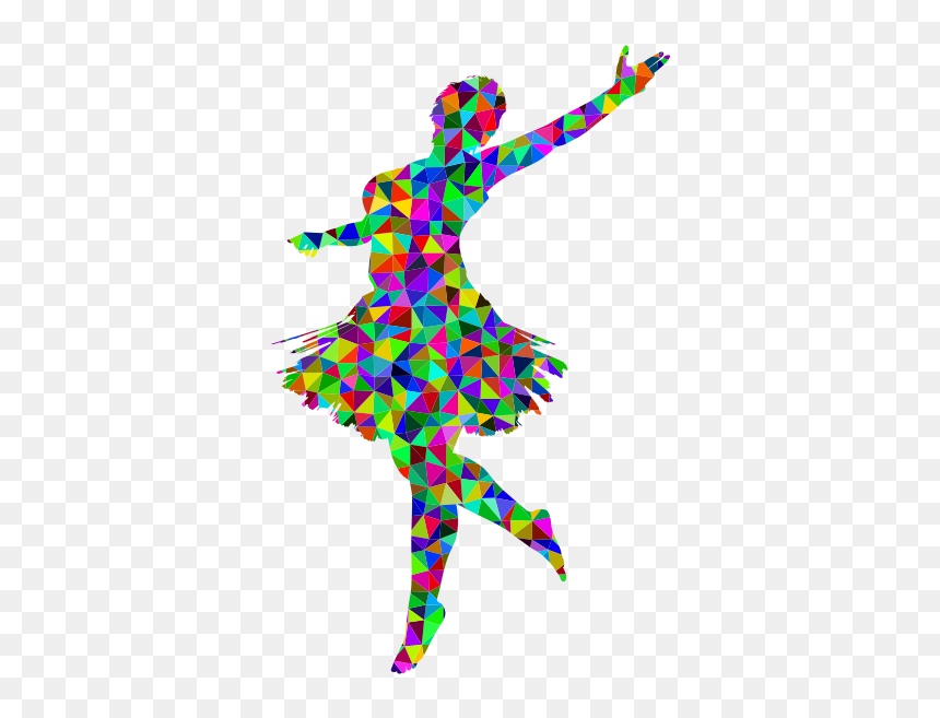 Prismatic Low Poly Ballerina - Figure Silhouette Png Dancing, Transparent Png - ballerina png