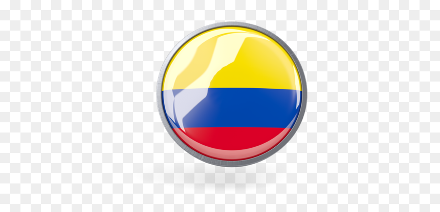 Metal Framed Round Icon - Circle, HD Png Download - colombia flag png