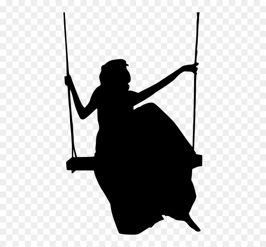 Silhouette Of A Woman On A Swing, HD Png Download - relax png
