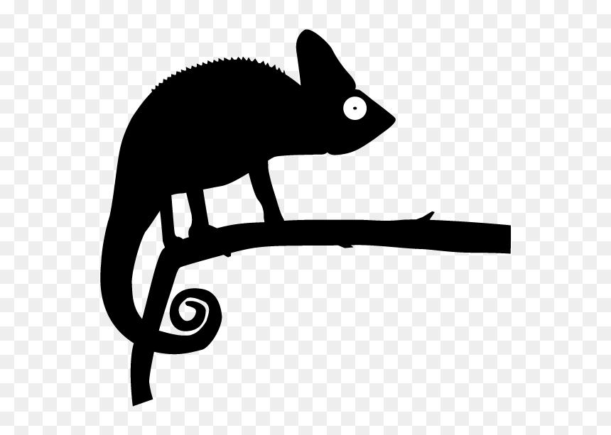 Image Black And White Chameleon Clipart Silhouette - Chameleon Silhouettes, HD Png Download - chameleon png