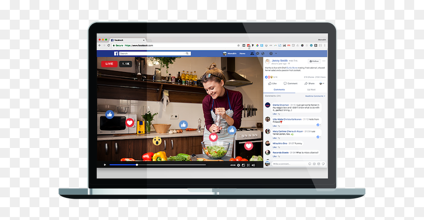 Facebook Live Cooking Show Comments Emojis And Views - Facebook Live Questions, HD Png Download - facebook live logo png