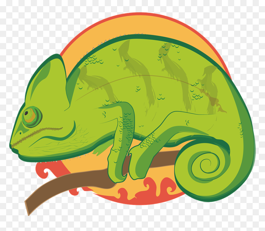 Svg Free Stock Chameleon Clipart Reptile - Chameleon Kartun, HD Png Download - chameleon png