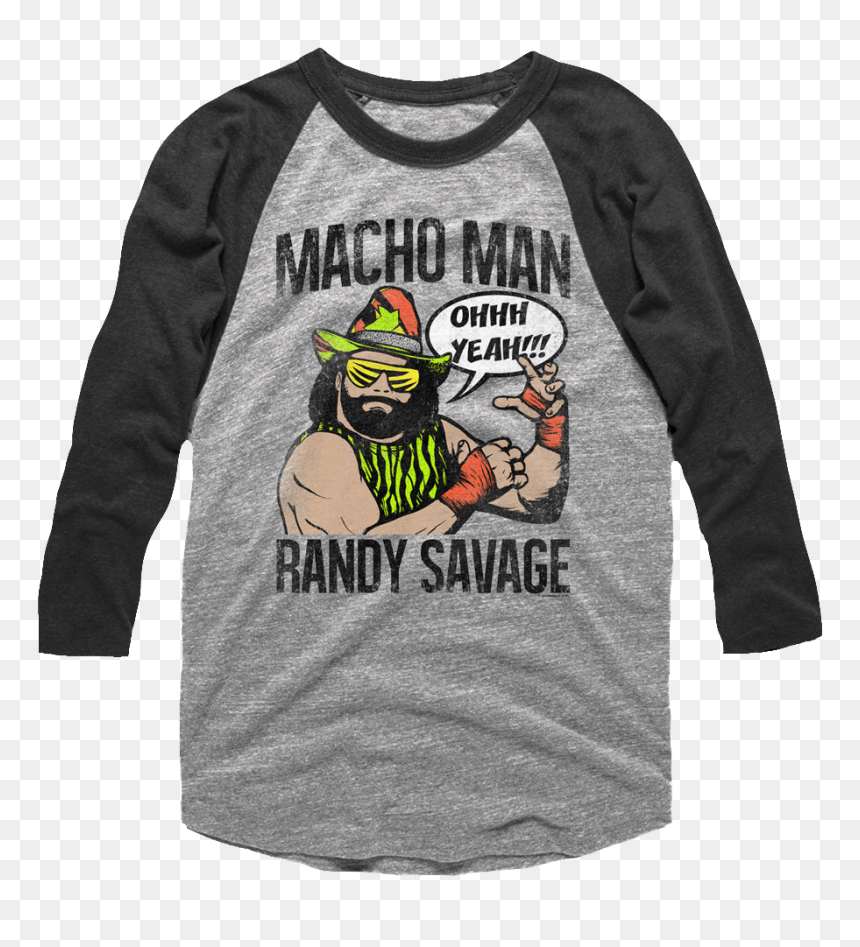 Macho Man Randy Savage Raglan Baseball Shirt - Ratt Band Shirt, HD Png Download - macho man png