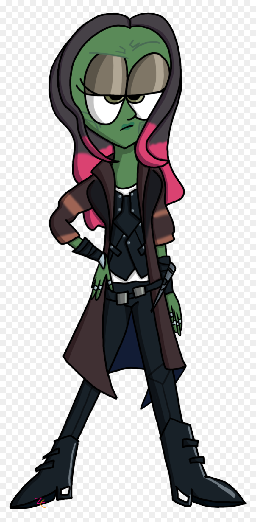 And The Next Guardian Of The Galaxy Is Finished, With - Cartoon, HD Png Download - gamora png