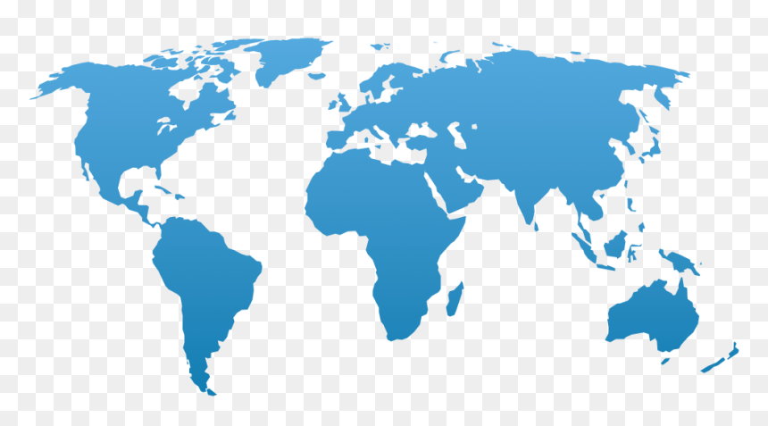 Black World Map Clipart, HD Png Download - world map vector png