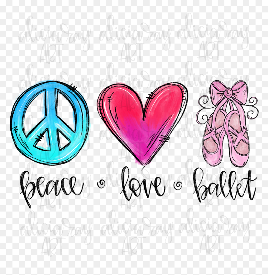 Peace Love Ballet Example Image - Peace Love And Baseball, HD Png Download - ballet png