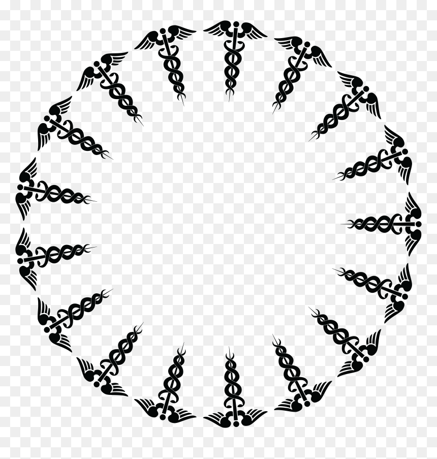 Free Clipart Of A Caduceus Frame - Dc Motor Winding Diagram, HD Png Download - caduceus png