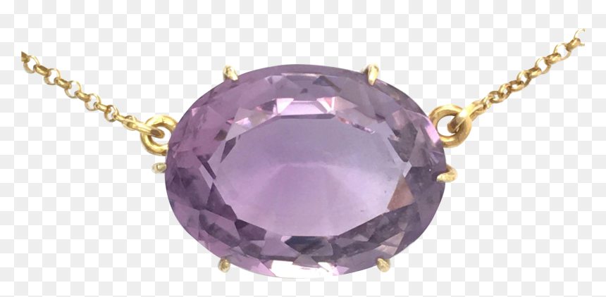 Victorian Amethyst Silver Gilt Brooch Conversion Necklace - Crystal, HD Png Download - amethyst png