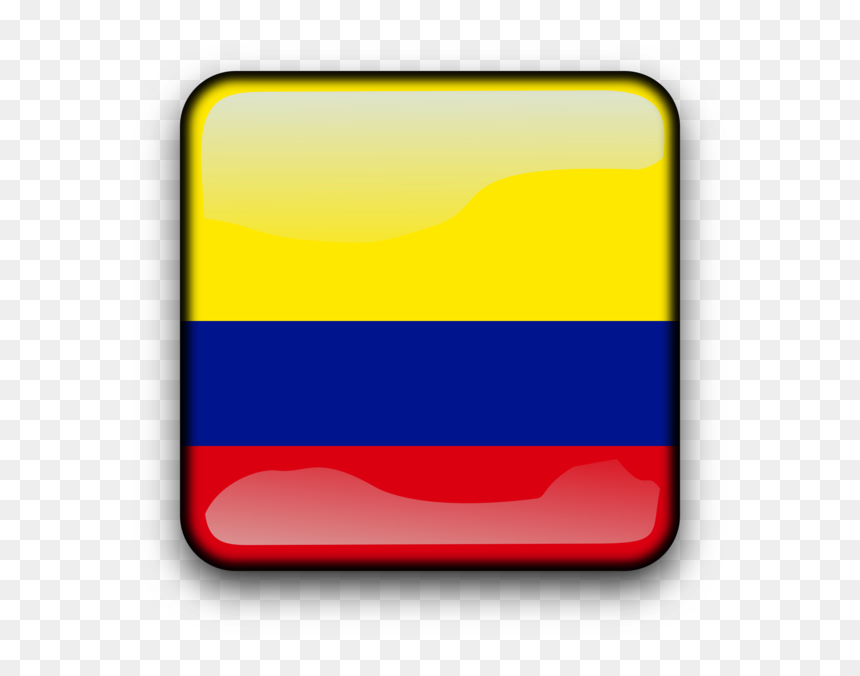 Square,yellow,line - Bandera De Colombia Vector Boton, HD Png Download - colombia flag png