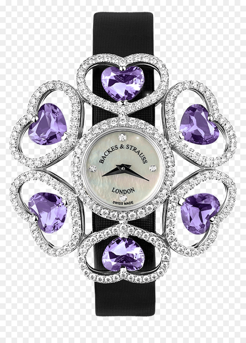 Countess Victoria Amethyst Luxury Diamond Watch - Topaz, HD Png Download - amethyst png