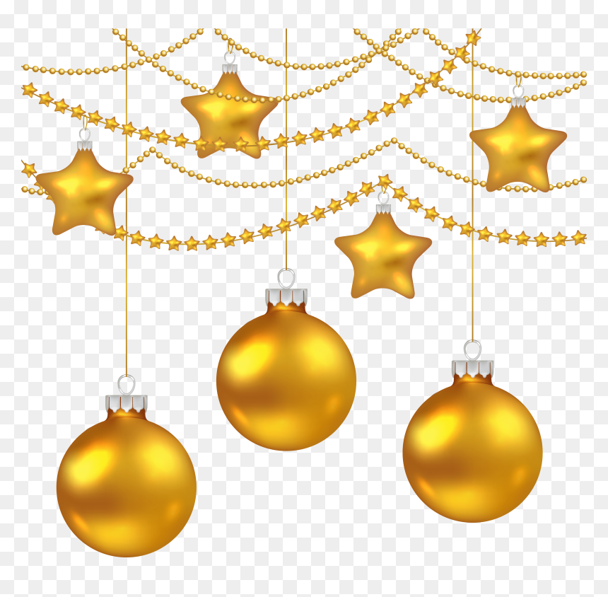 Gold Christmas Balls Png , Png Download - Yellow Christmas Ball Png, Transparent Png - balls png