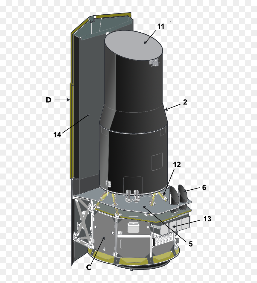 Diagram Space Telescope Spitzer - Spitzer Space Telescope Diagram, HD Png Download - telescope png