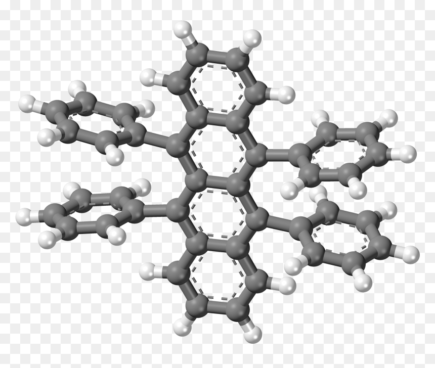 Rubrene 3d Balls - 3d Model Of Fluoranthene, HD Png Download - glowing orb png