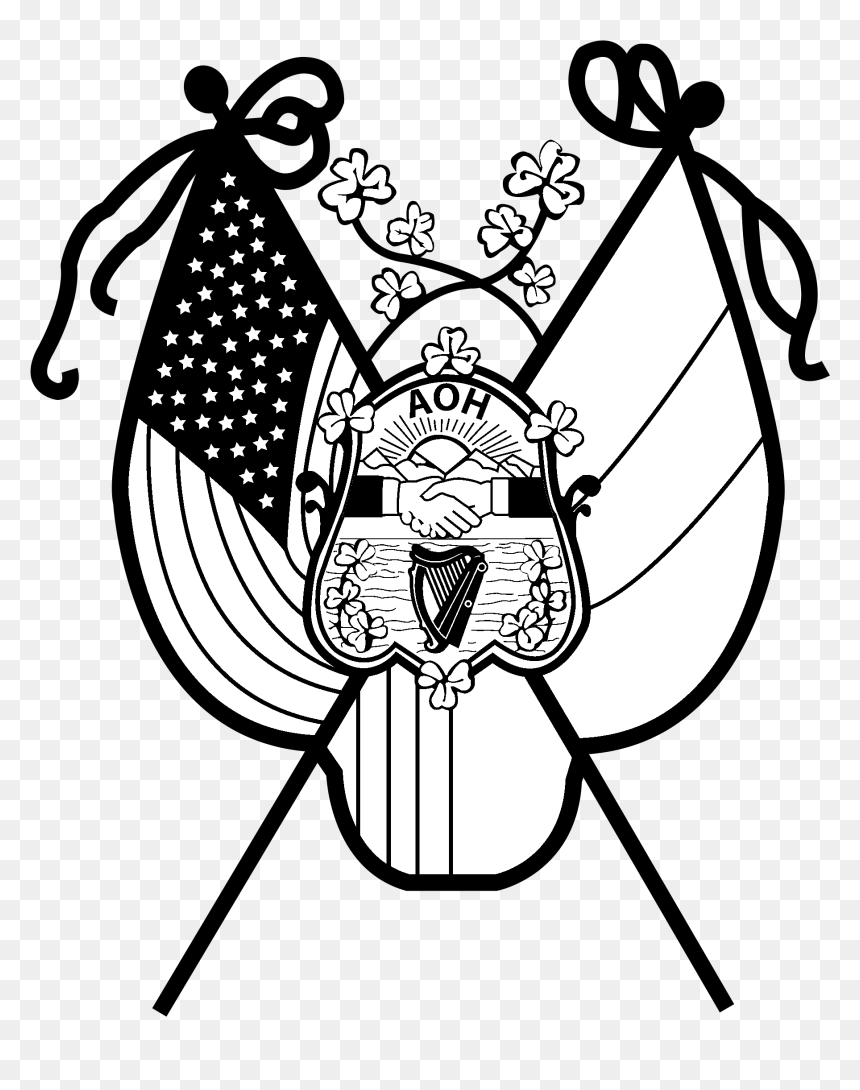 Ancient Order Of Hibernians In America 01 Logo Black - Ancient Order Of Hibernians, HD Png Download - jedi symbol png