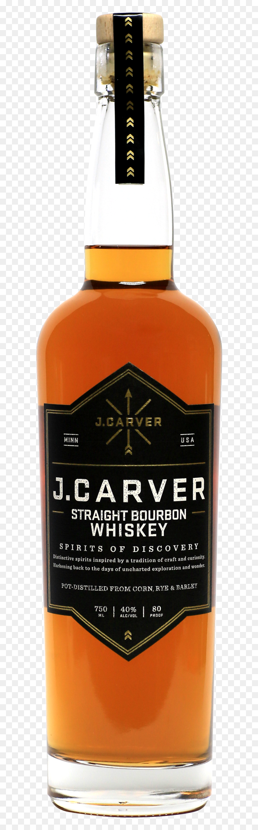 J Carver Straight Bourbon Whiskey - Glass Bottle, HD Png Download - whiskey png