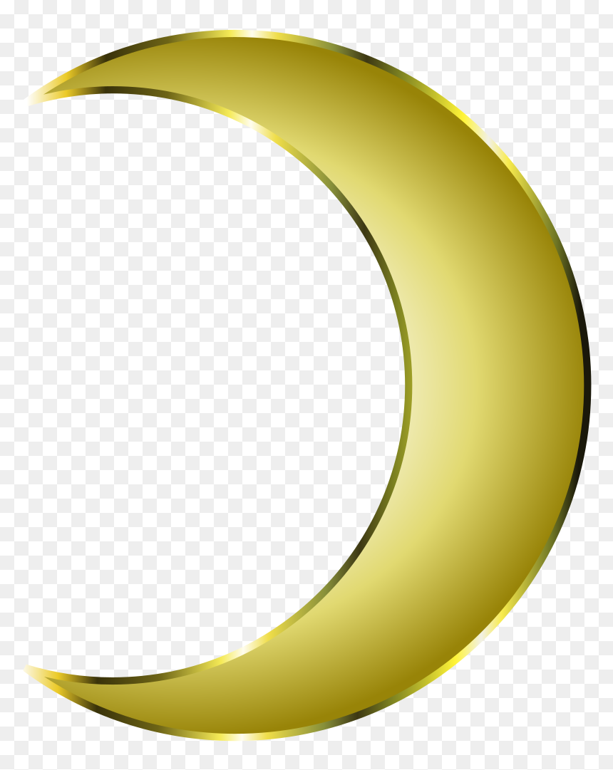Golden Crescent Moon, HD Png Download - crescent png