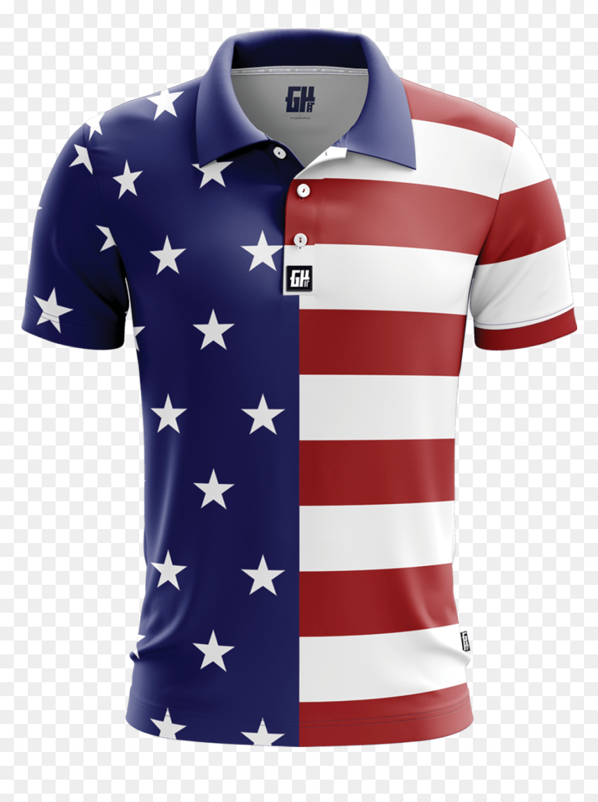 American Flag Polo Shirt, HD Png Download - golf flag png