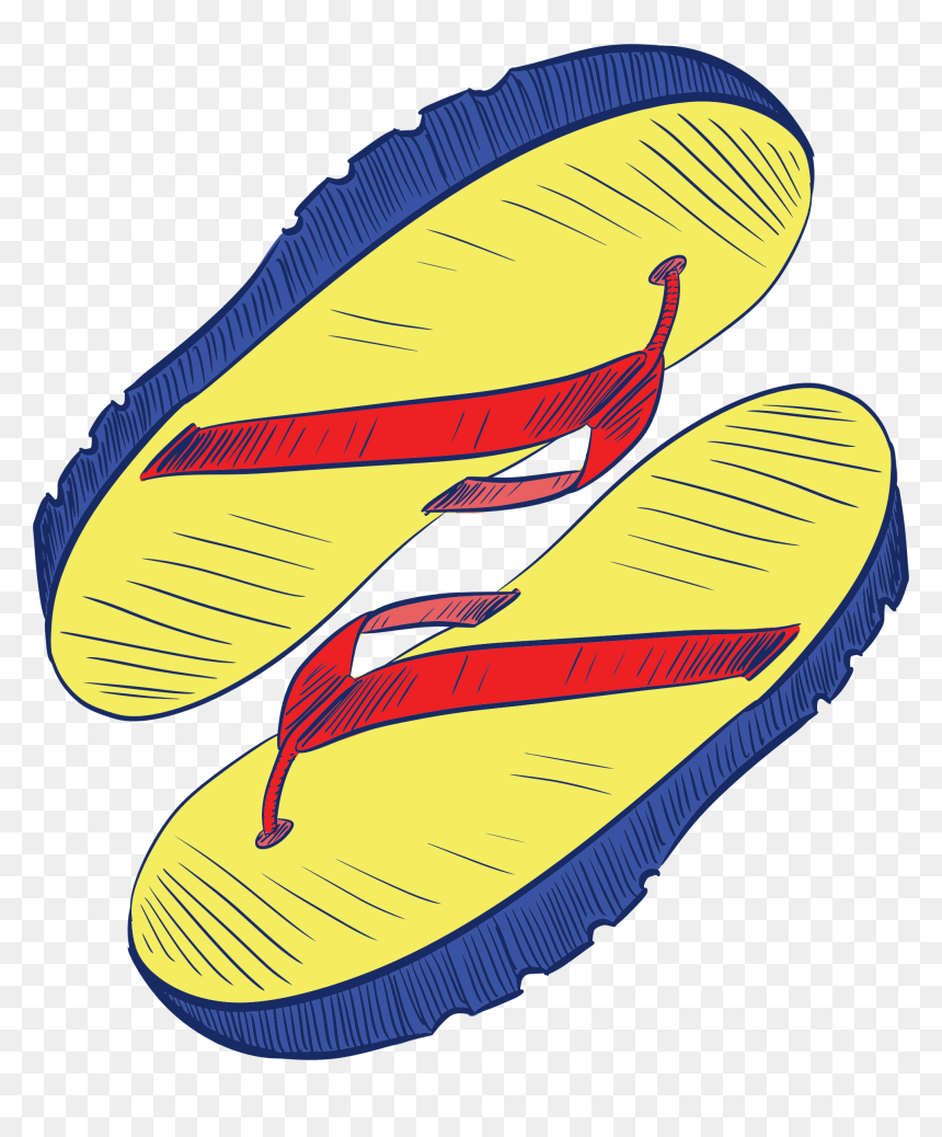 Pair Of Flip Flops Clip Arts - Mentahan Animasi Sandal Jepit, HD Png Download - flip flops png